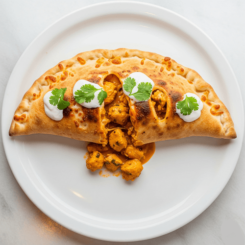 Chicken Tikka Chasni Calzone Pizza 